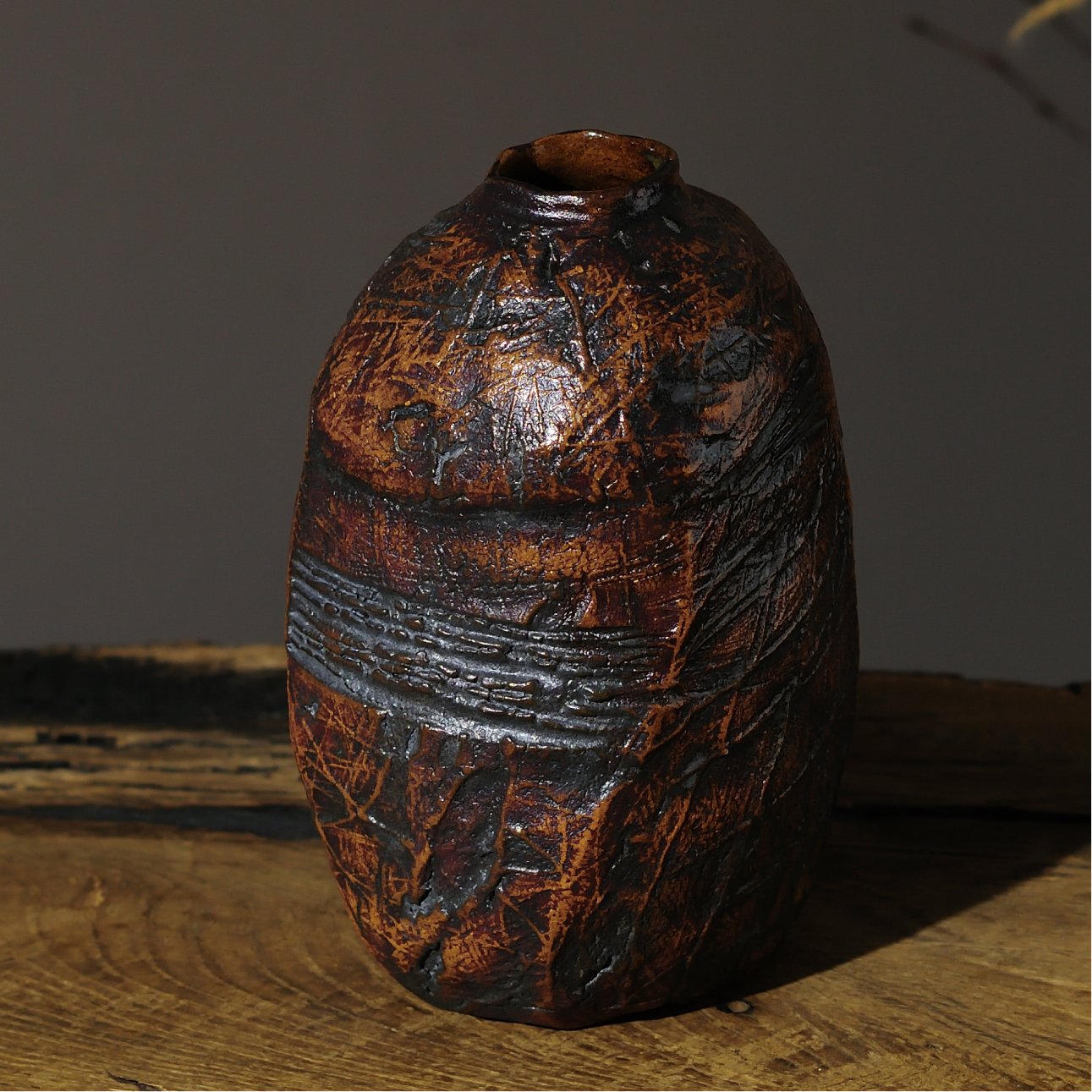handmade ceramic vase front view