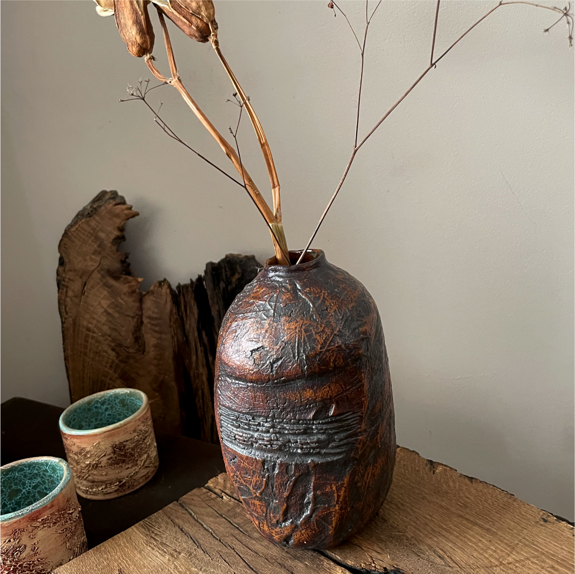 Handbuilt Wabi-Sabi Ceramic Vase - Image 8