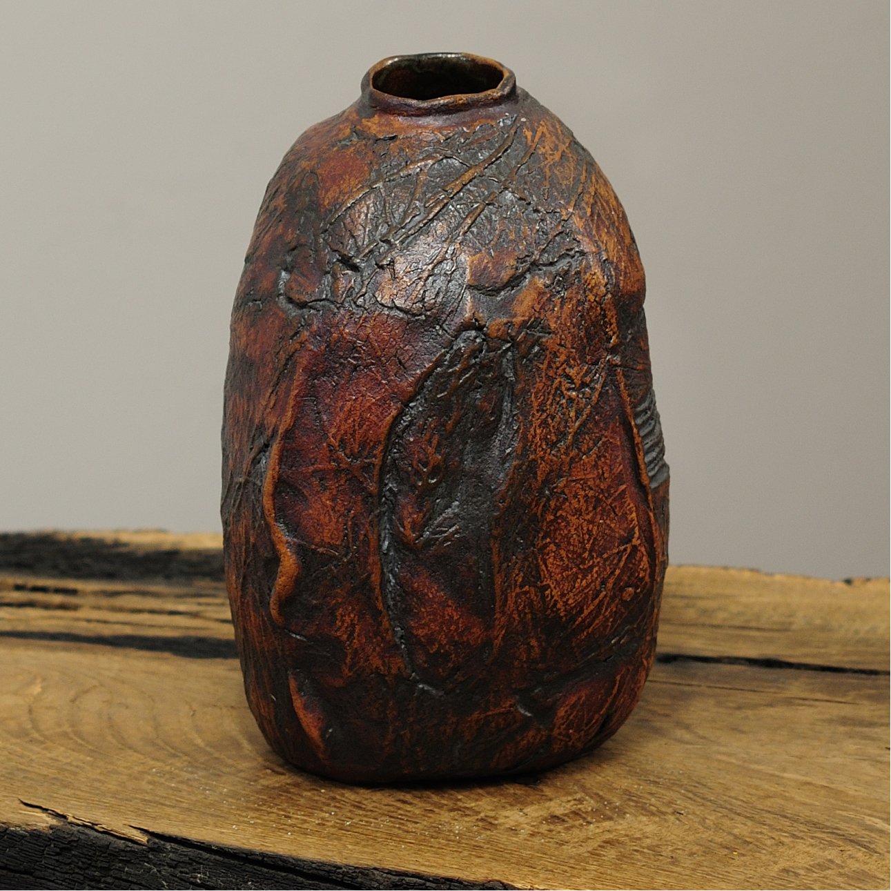 close-up of hand-textured ceramic surface