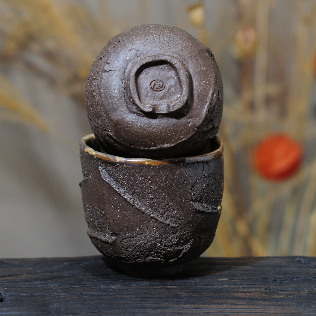 Black Clay Kurinuki Coffee Tumbler – DEPTH – 300ml - Image 6