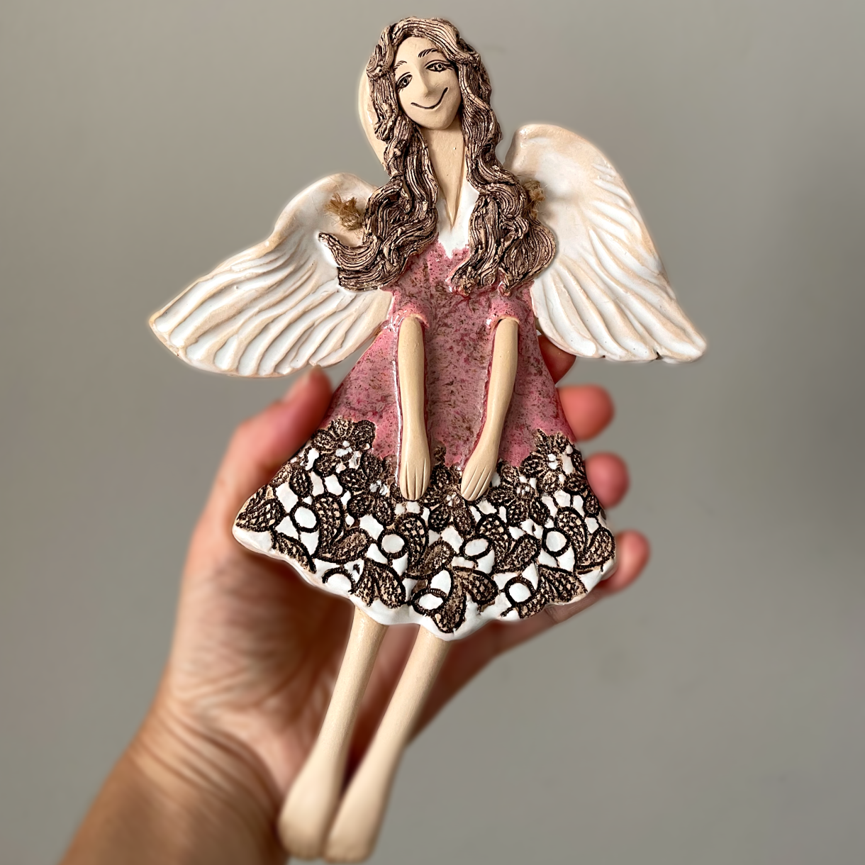 handmade ceramic angel wall decor
