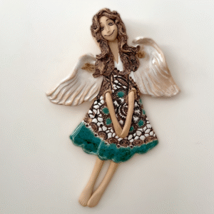 flying ceramic angel wall hanging handmade