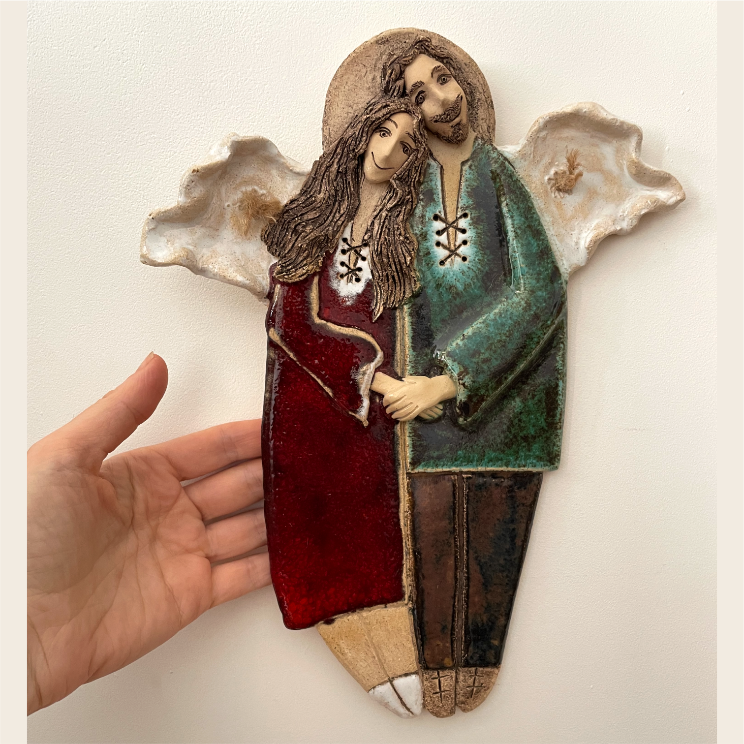 handmade ceramic angel wall decor