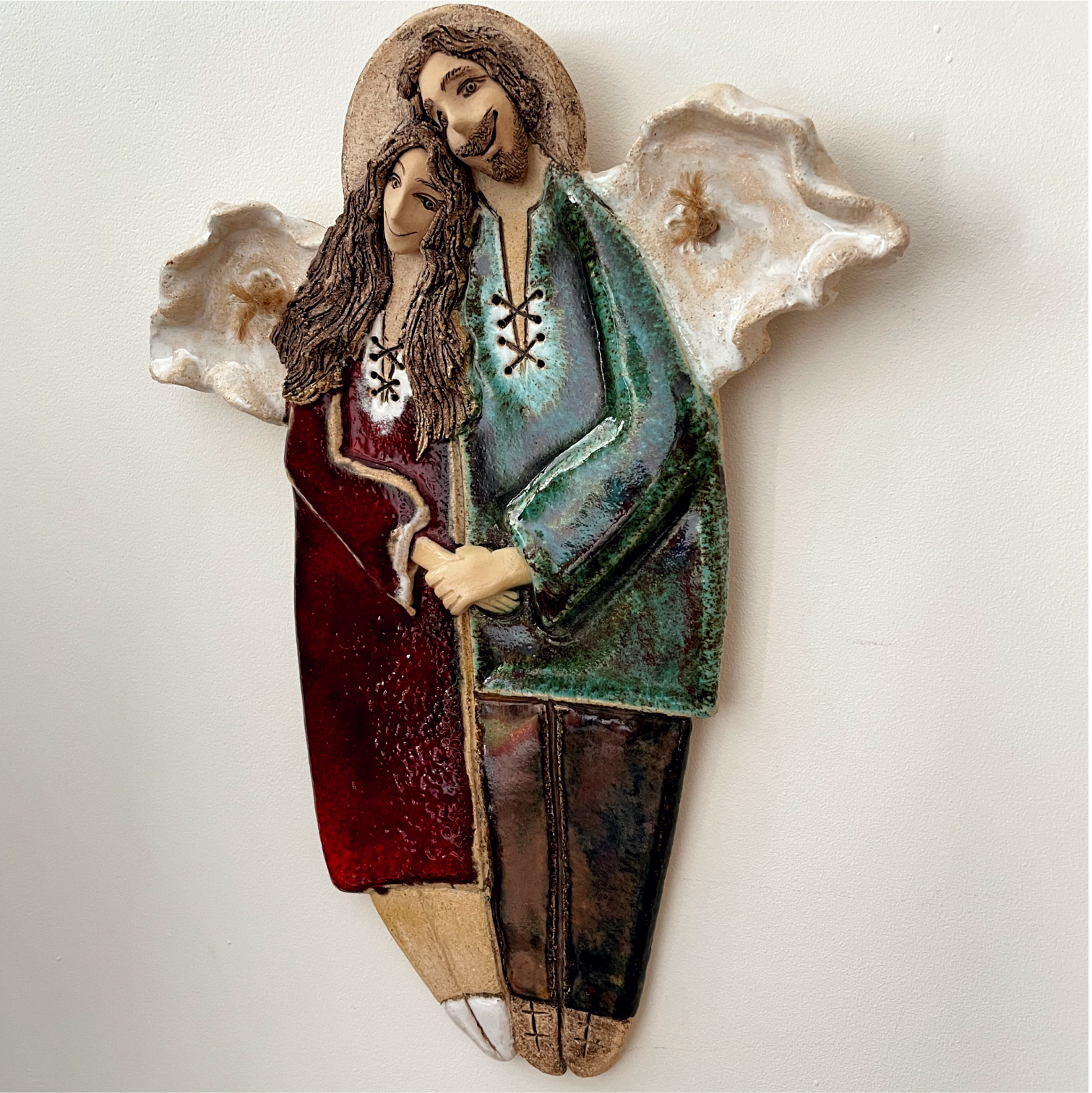 angel wall sculpture ceramic art