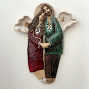 ceramic angel wall sculpture handmade