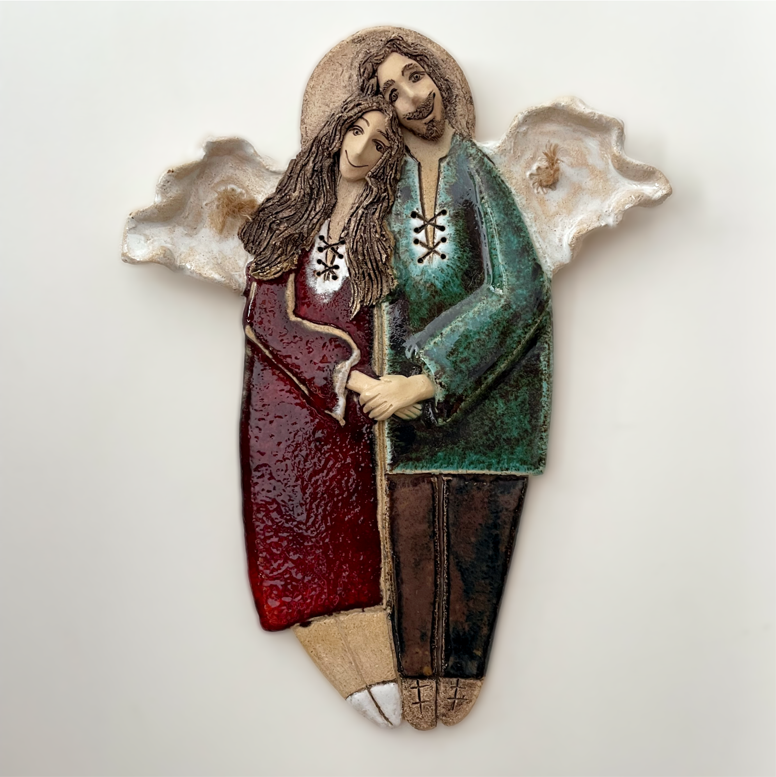 ceramic angel wall sculpture handmade