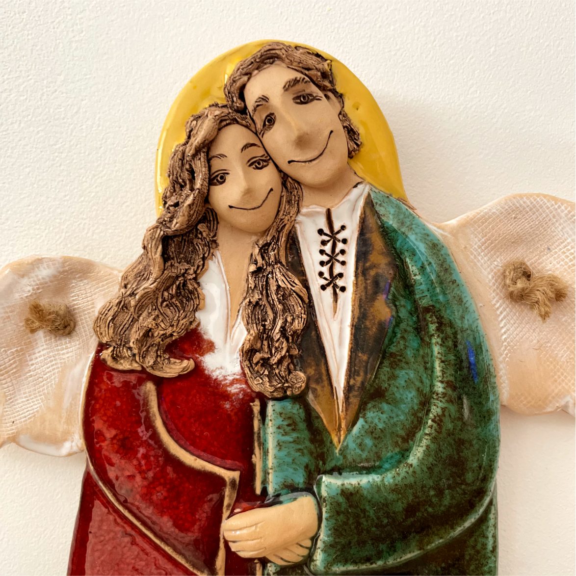 angel couple wall art one pair of wings