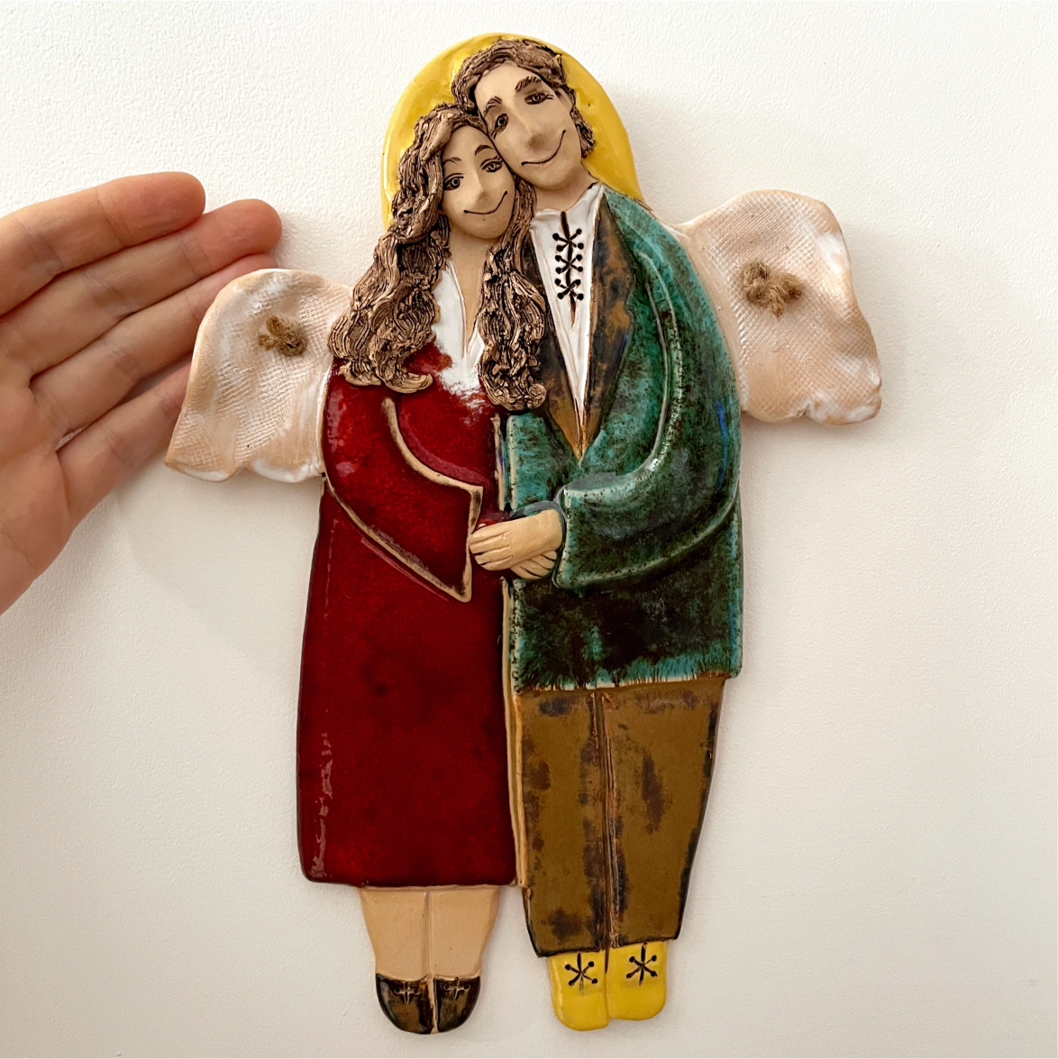 ceramic angel wall decor couple