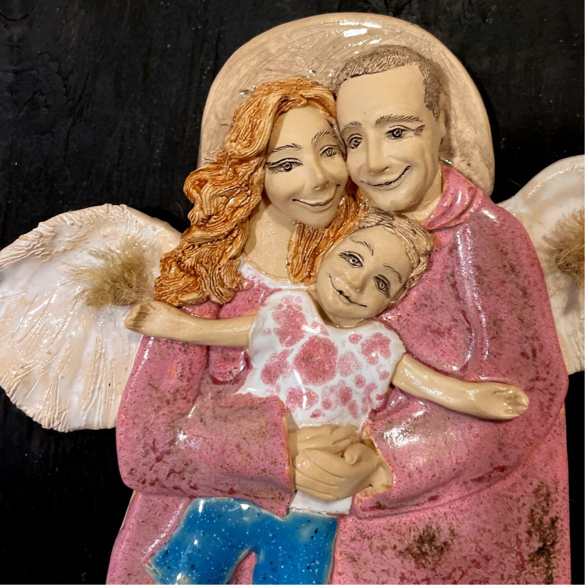 handmade ceramic wall decor family angel