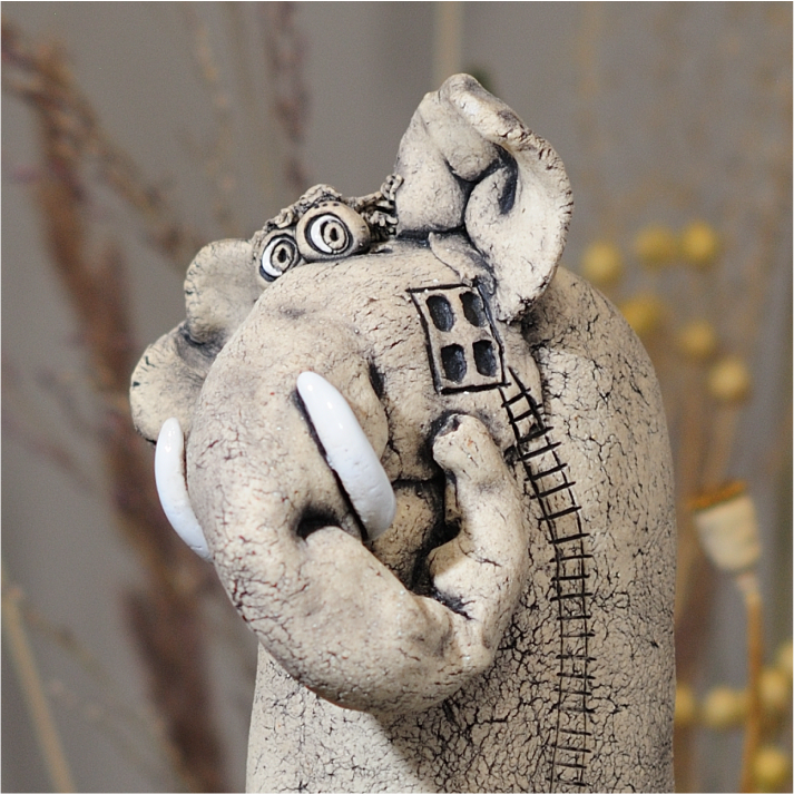 ceramic elephant home decor art object