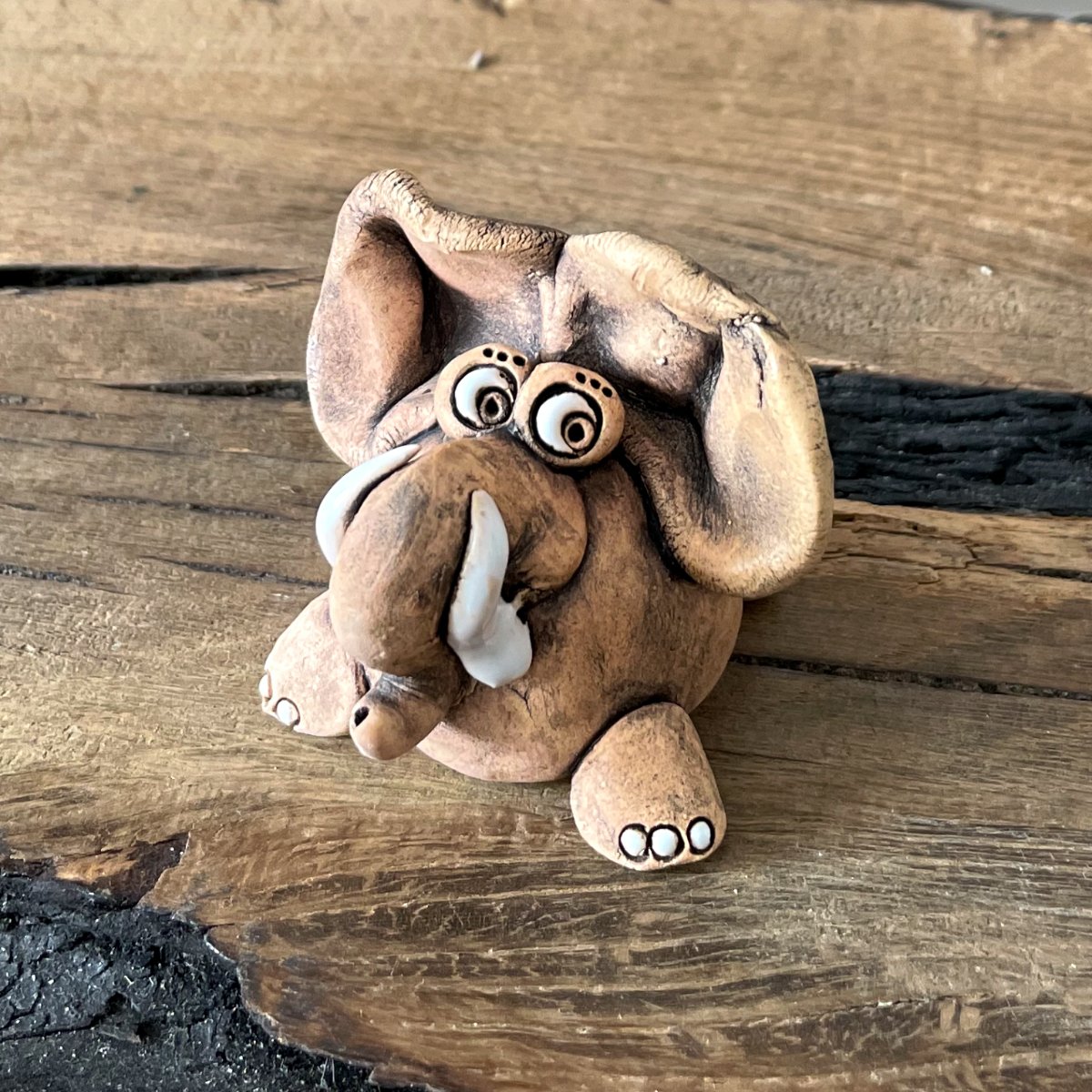 cute small elephant sculpture ceramic handmade gift
