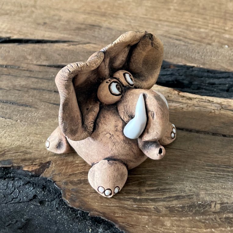 funny ceramic elephant figurine small pottery decor