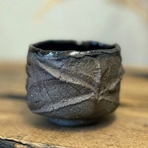 Black Stoneware Kurinuki Tea Cup – Guinomi – 100ml