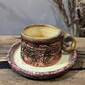 handmade espresso cup with saucer option