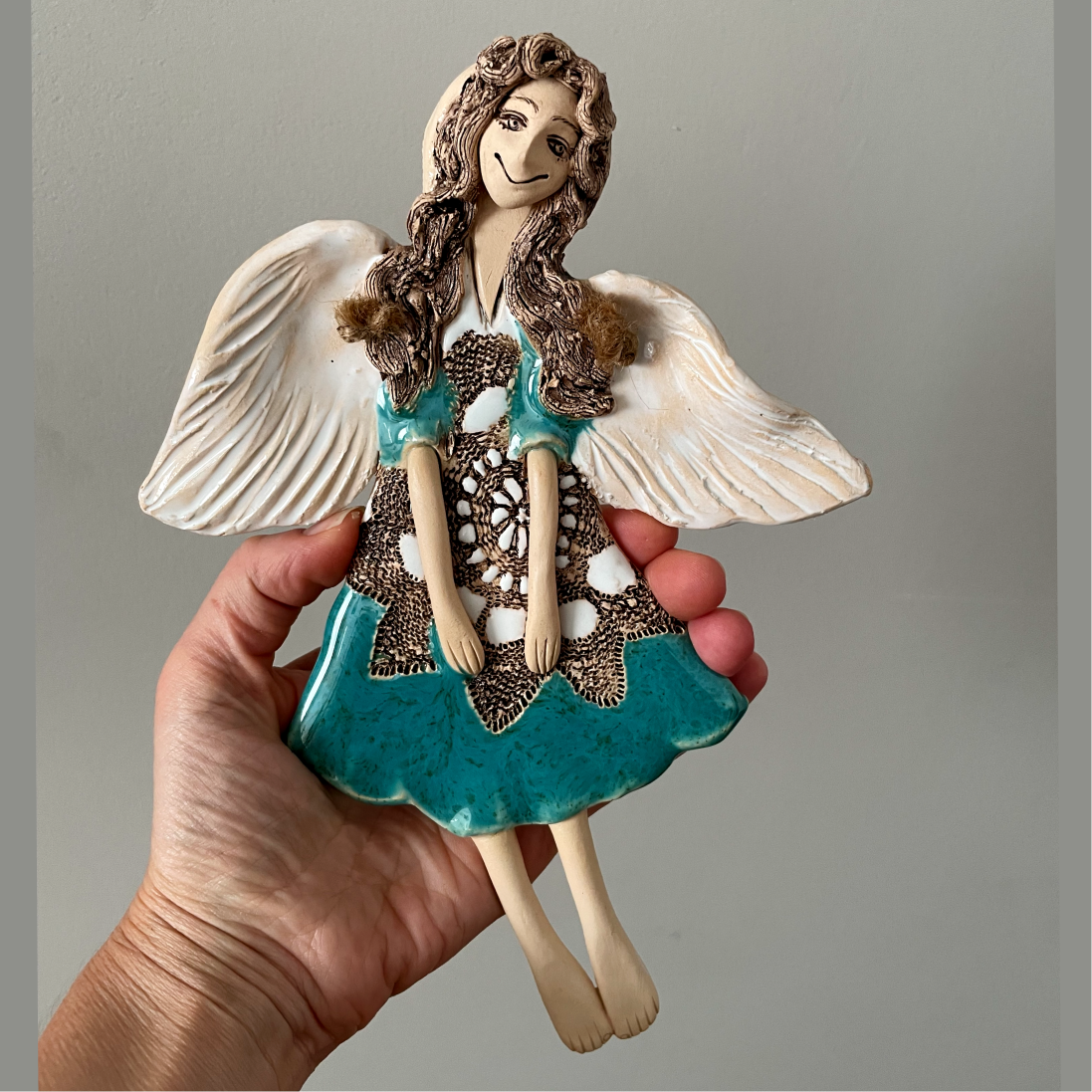 handmade ceramic angel wall decor