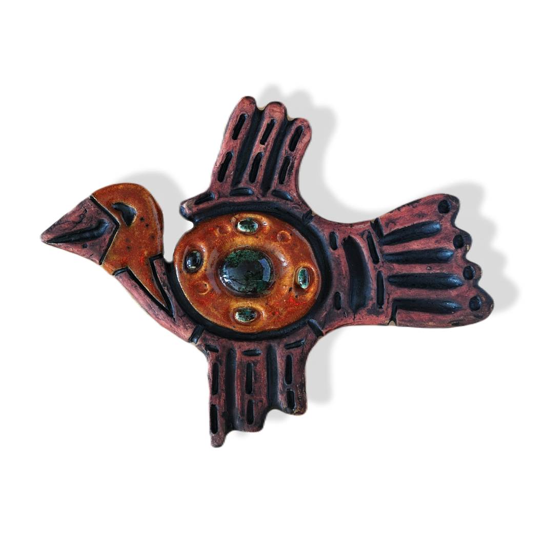 Ceramic bird wall decor art