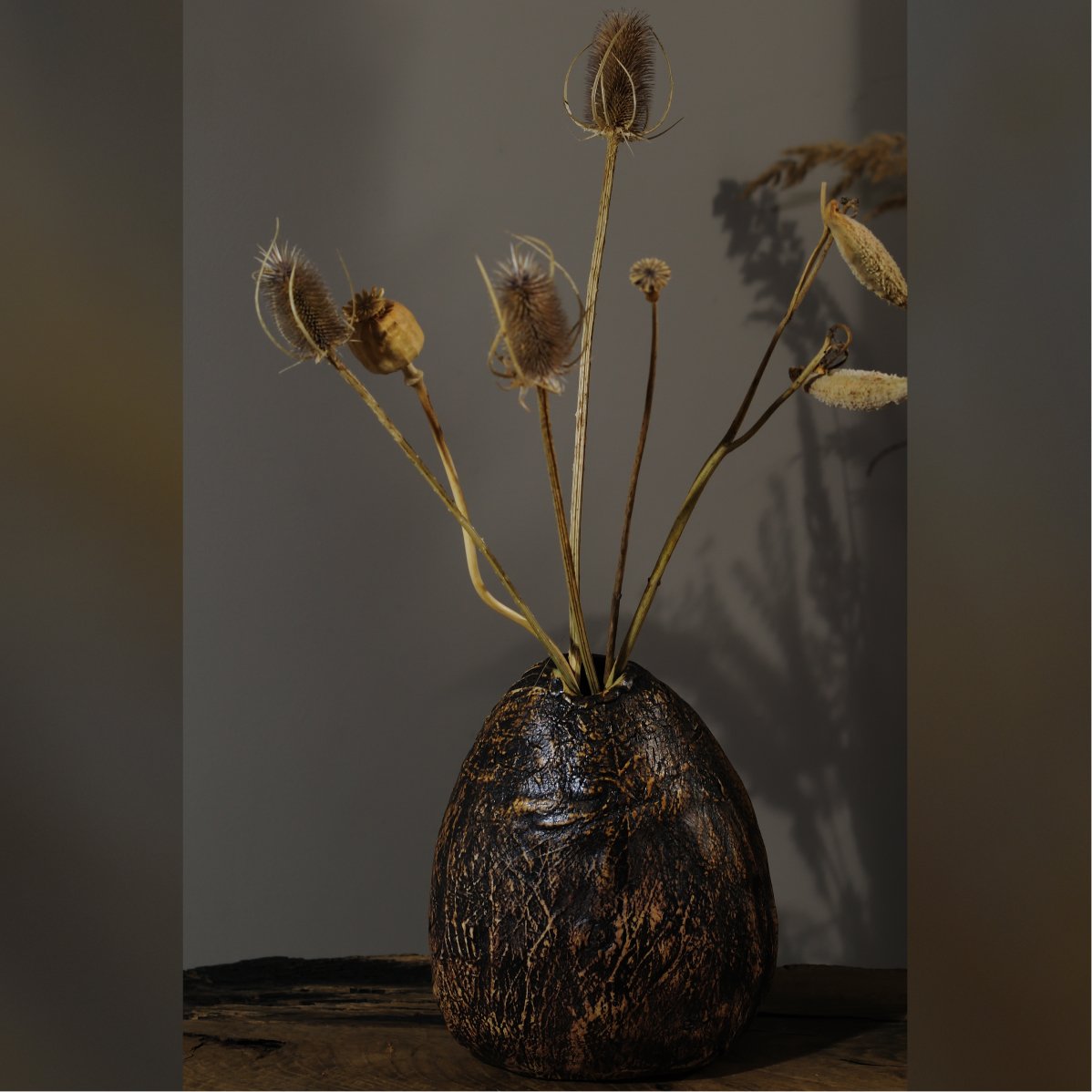 one-of-a-kind handmade ceramic vase top view