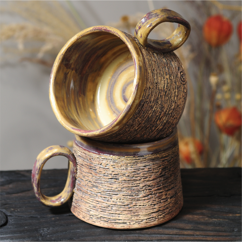 ceramic mug warm textured finish