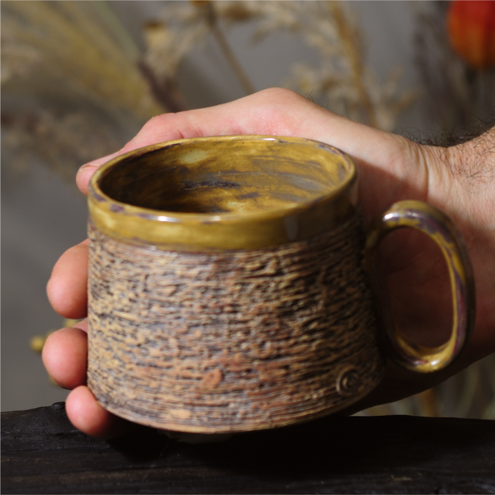 Rustic Handmade Pottery Mug - 250 ml - Image 7