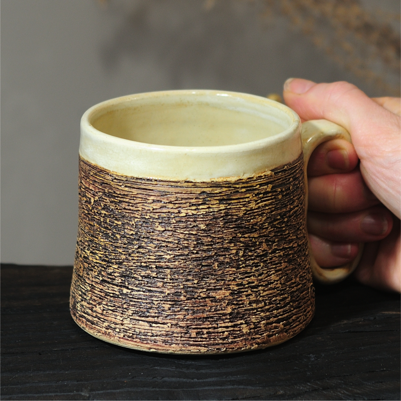 large ceramic mug handmade pottery