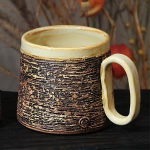 handmade ceramic mug 350 ml textured surface