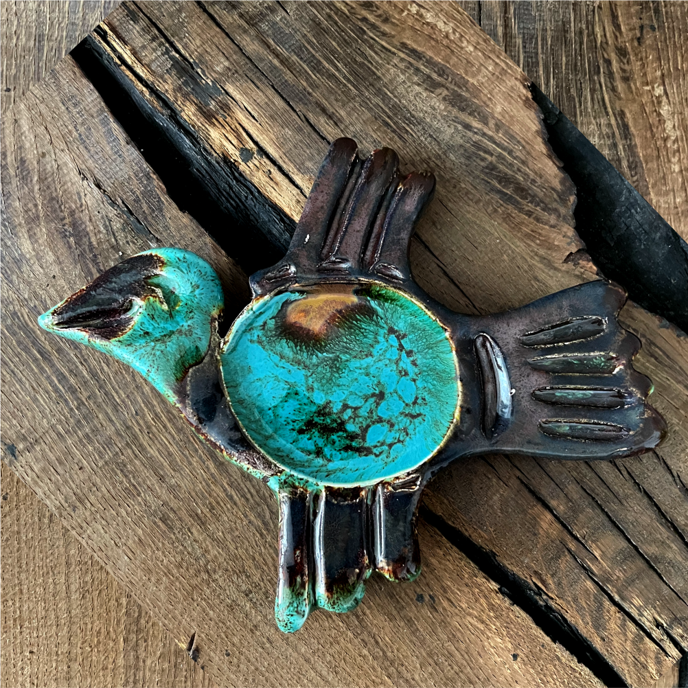 Handmade ceramic bird wall art