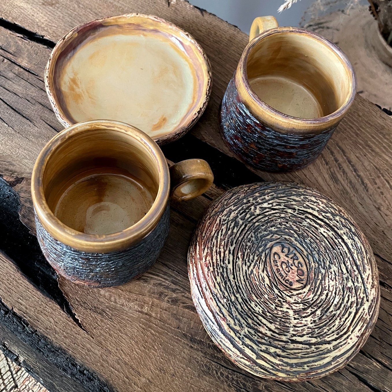 Ceramic espresso cup with glazed interior, 100 ml