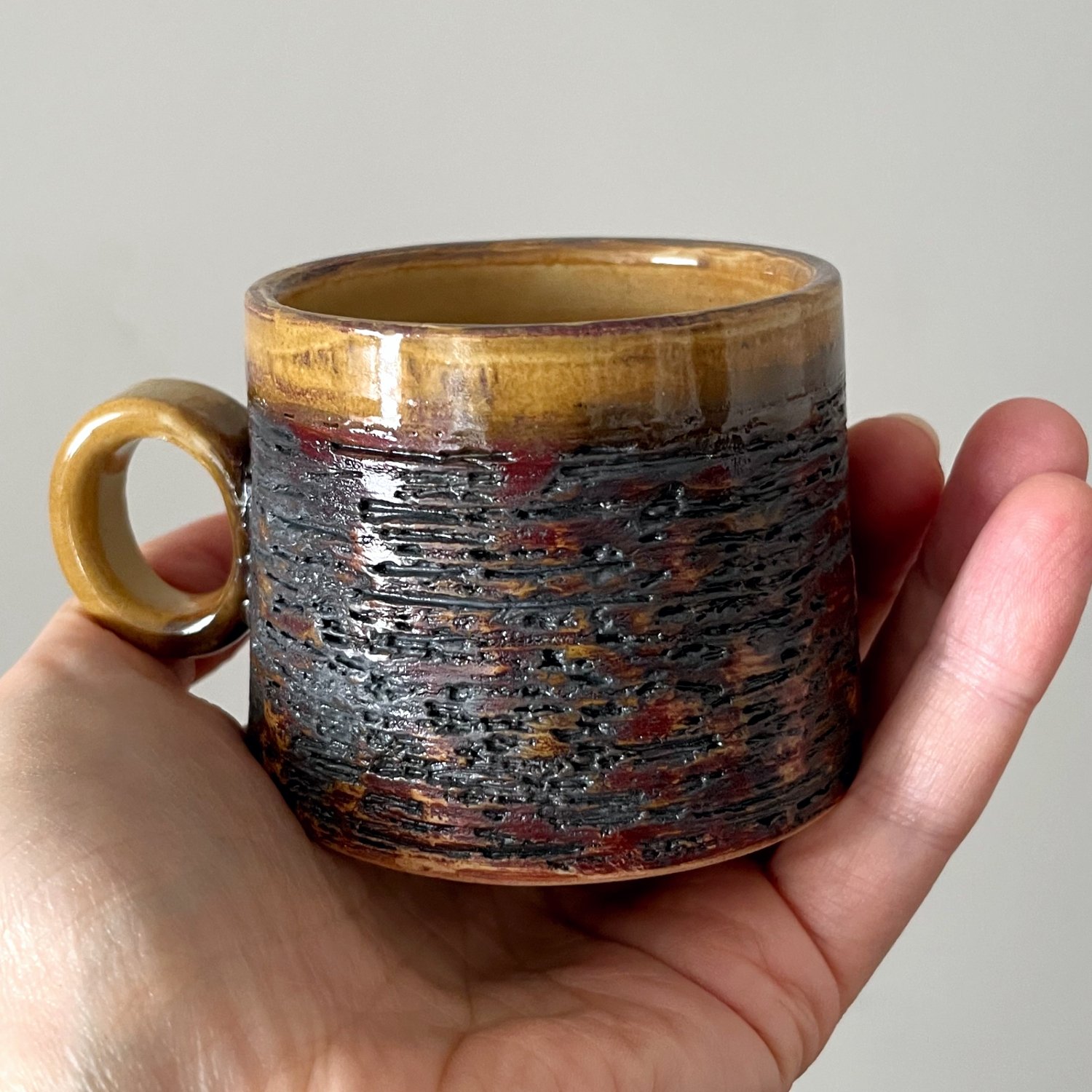 Artisan Ceramic Espresso Cup with Saucer 100 ml - Image 3