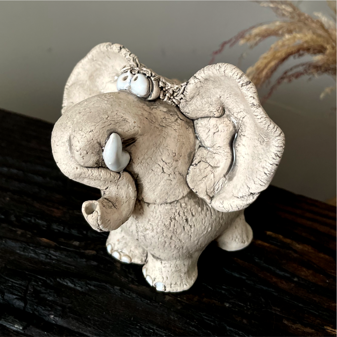 one of a kind ceramic elephant sculpture