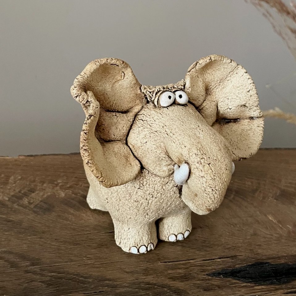 one of a kind ceramic elephant sculpture