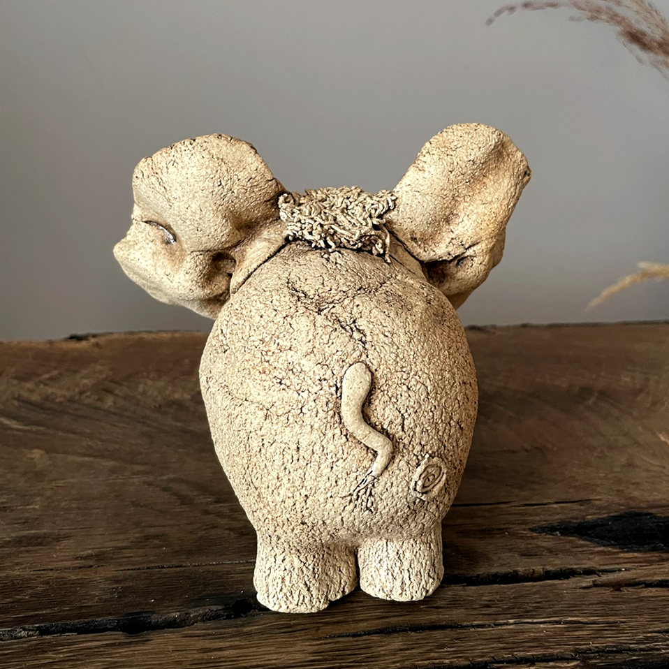 Artistic Ceramic Elephant Figurine – One of a Kind Sculpture - Image 4