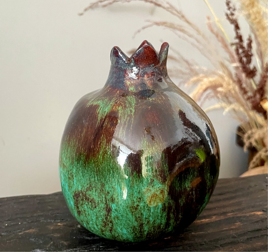 Handmade ceramic pomegranate decorative vase
