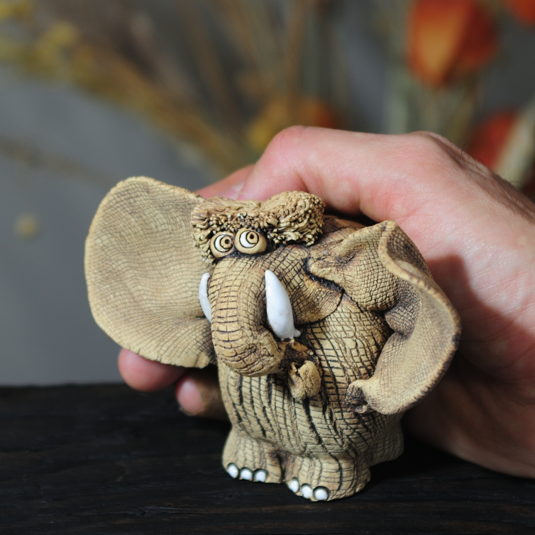 handmade ceramic elephant pottery art