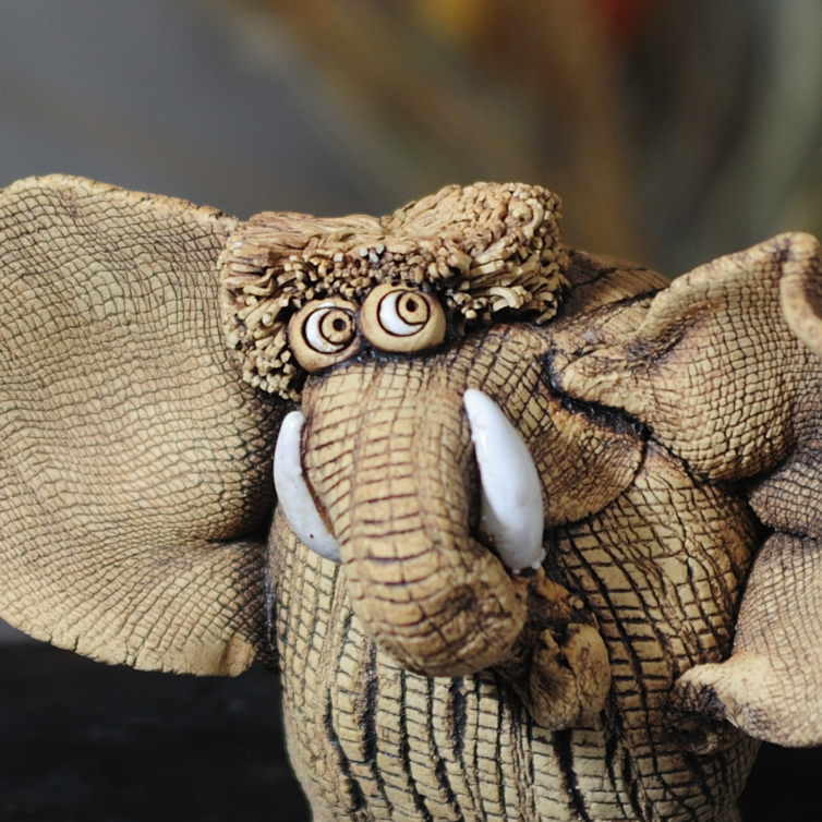 one of a kind ceramic elephant sculpture
