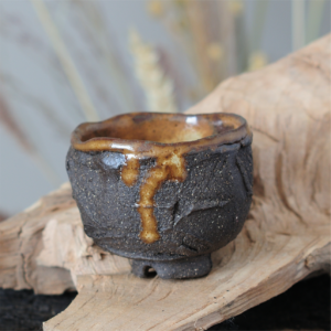 Handmade ceramic yunomi tea cup Core, kurinuki carved, 100ml