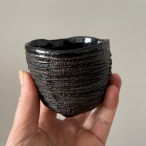 Textured stoneware tea cup for everyday tea drinking