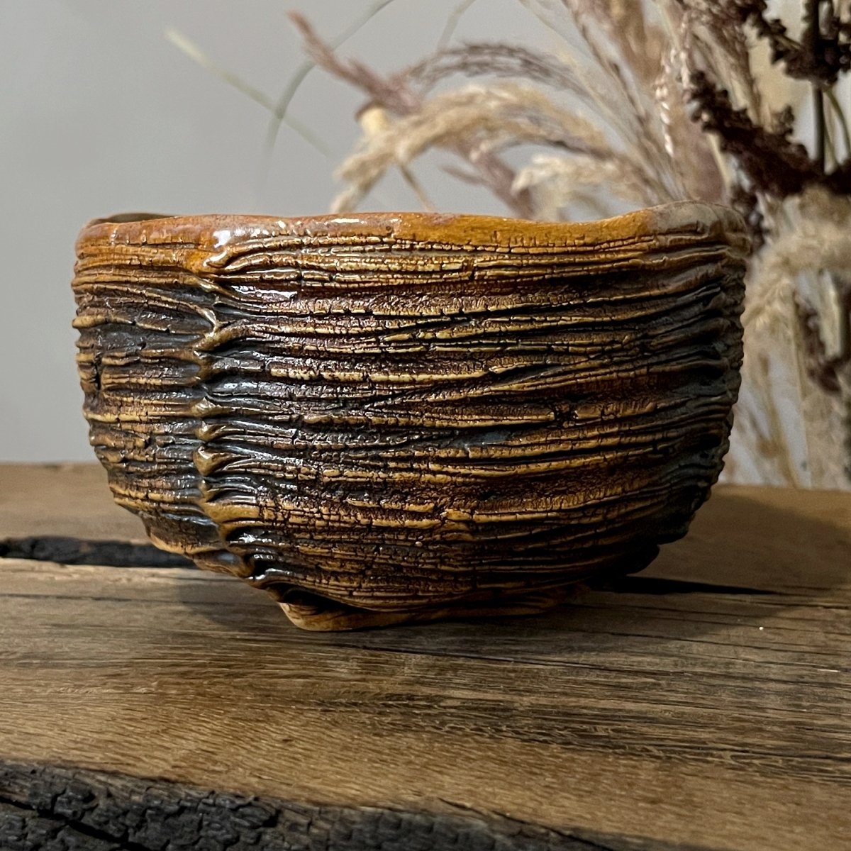 Artisan pottery matcha bowl for Japanese tea ceremony