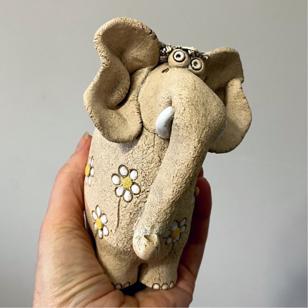 One of a kind ceramic elephant home decor