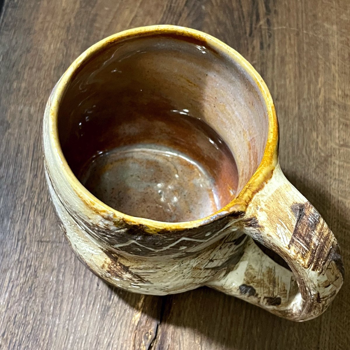 designer pottery mug for tea or coffee