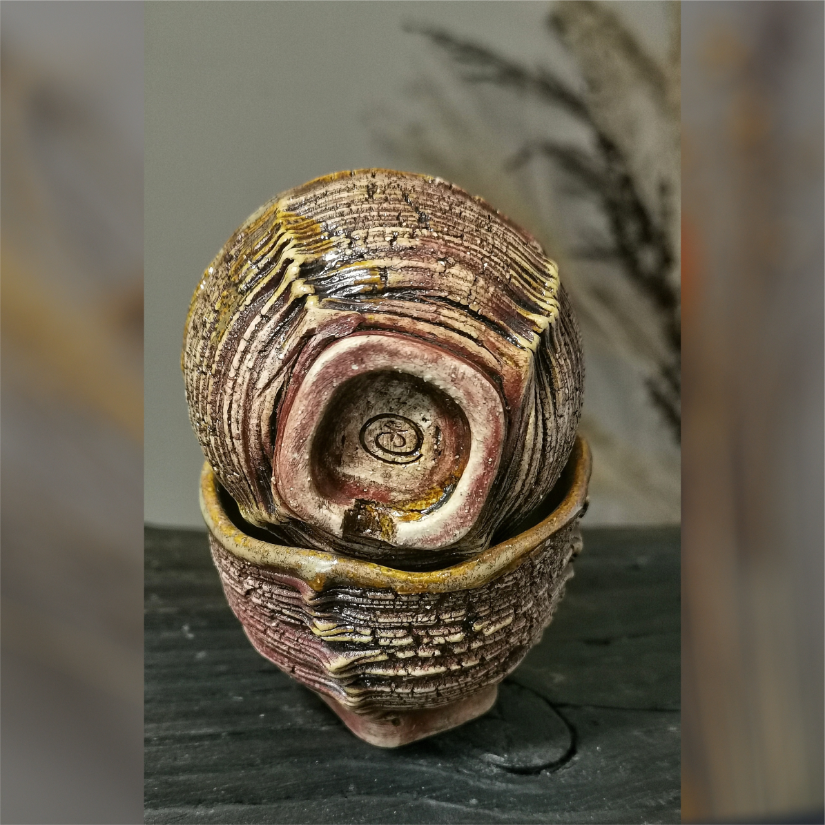 Ceramic tea bowl for mindful tea drinking, Dune