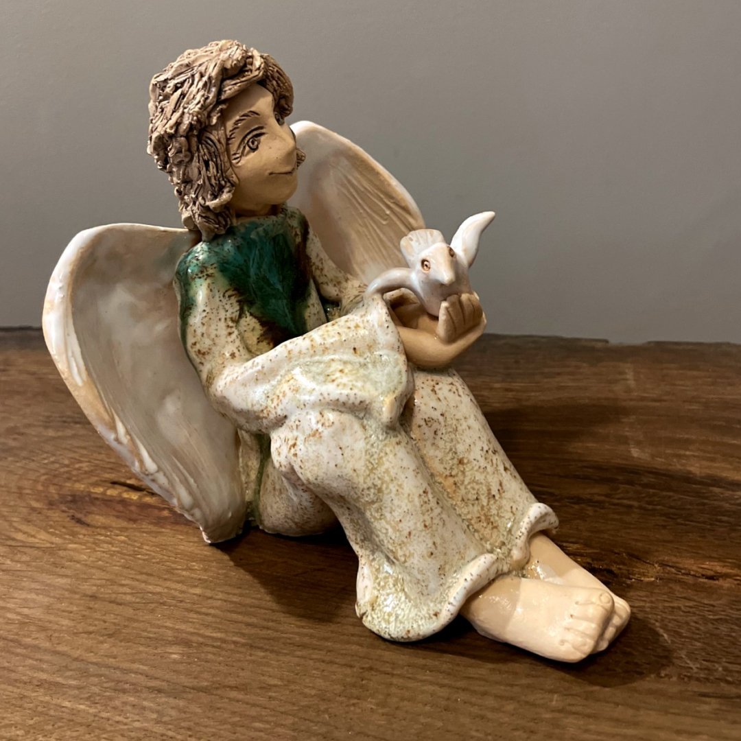 one of a kind ceramic angel home decor detali