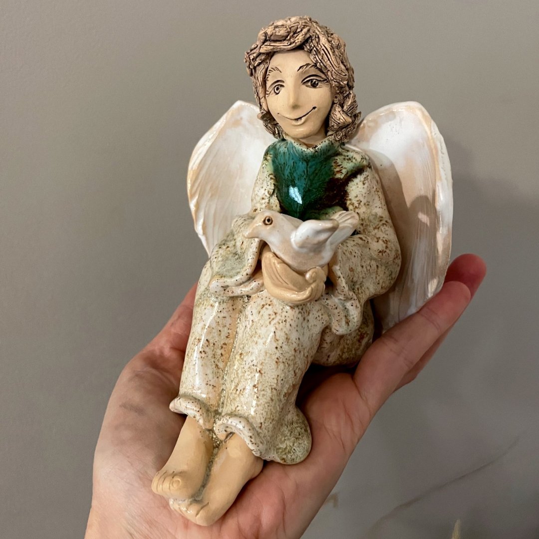 one of a kind ceramic angel home decor