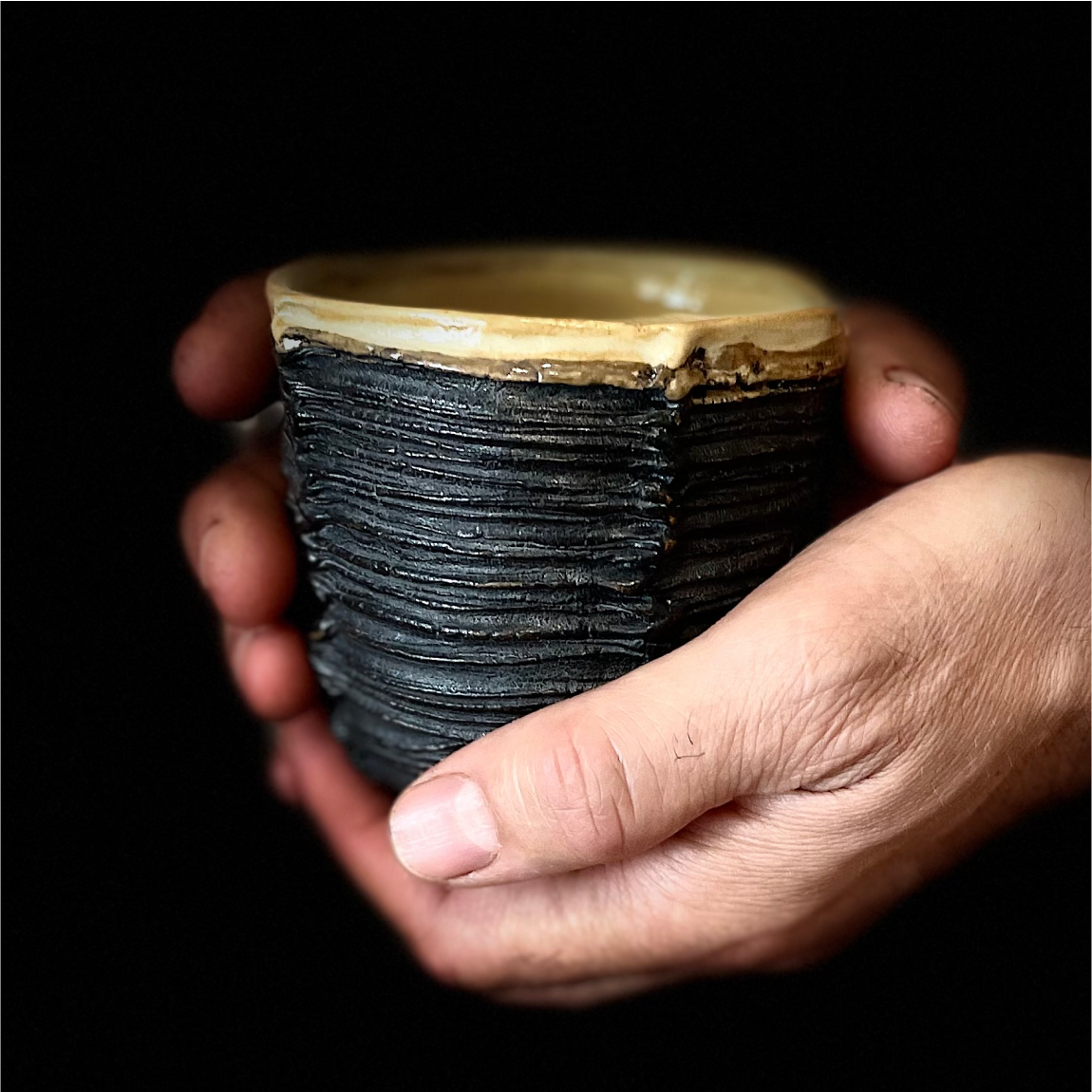 Handbuilt stoneware yunomi tumbler from the Dune series, 300ml