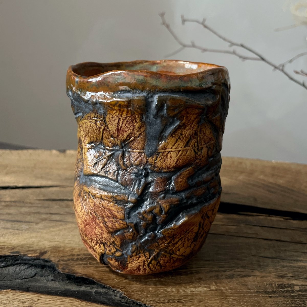 Hand-Carved Kurinuki Tea Tumbler – Ground – 400ml - Image 10