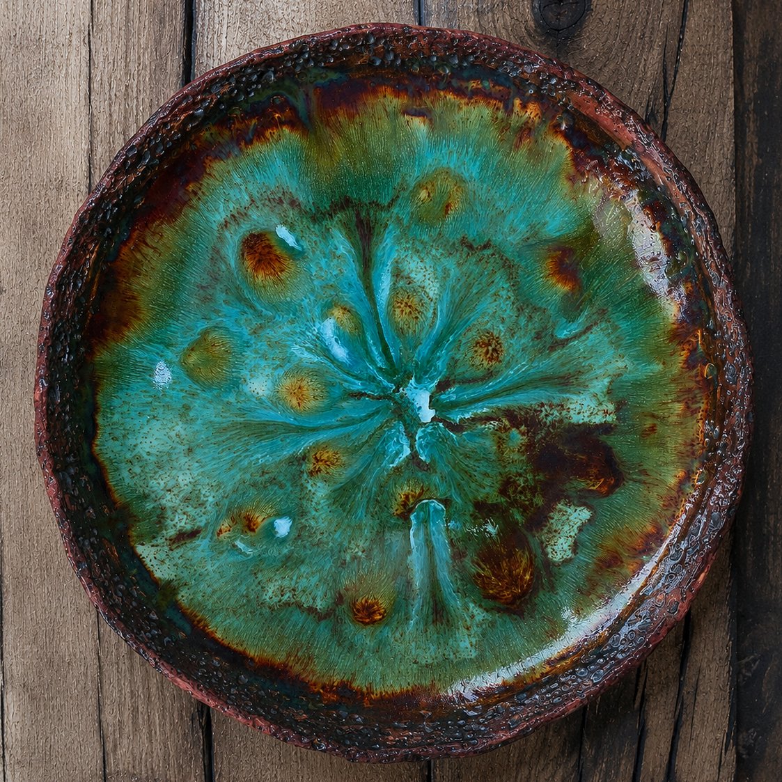 Large Handmade Ceramic Fruit Bowl – Effect Glaze – 27 cm