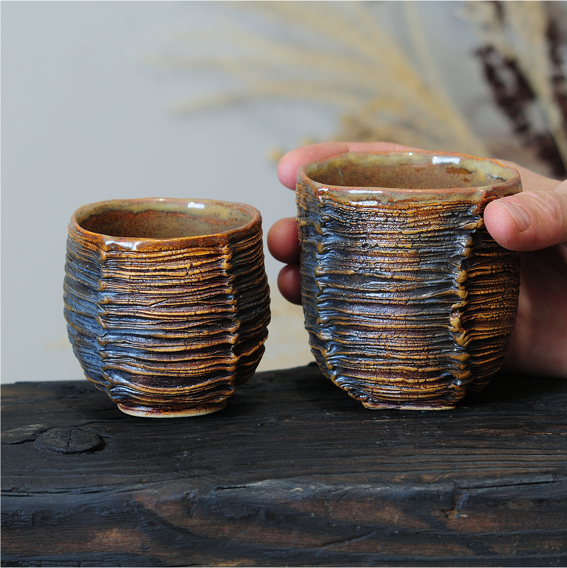 dune series ceramic yunomi cup close up