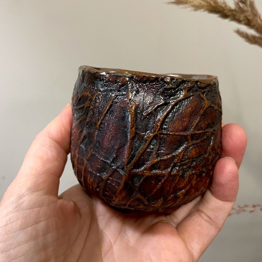 Small handmade ceramic coffee cups
