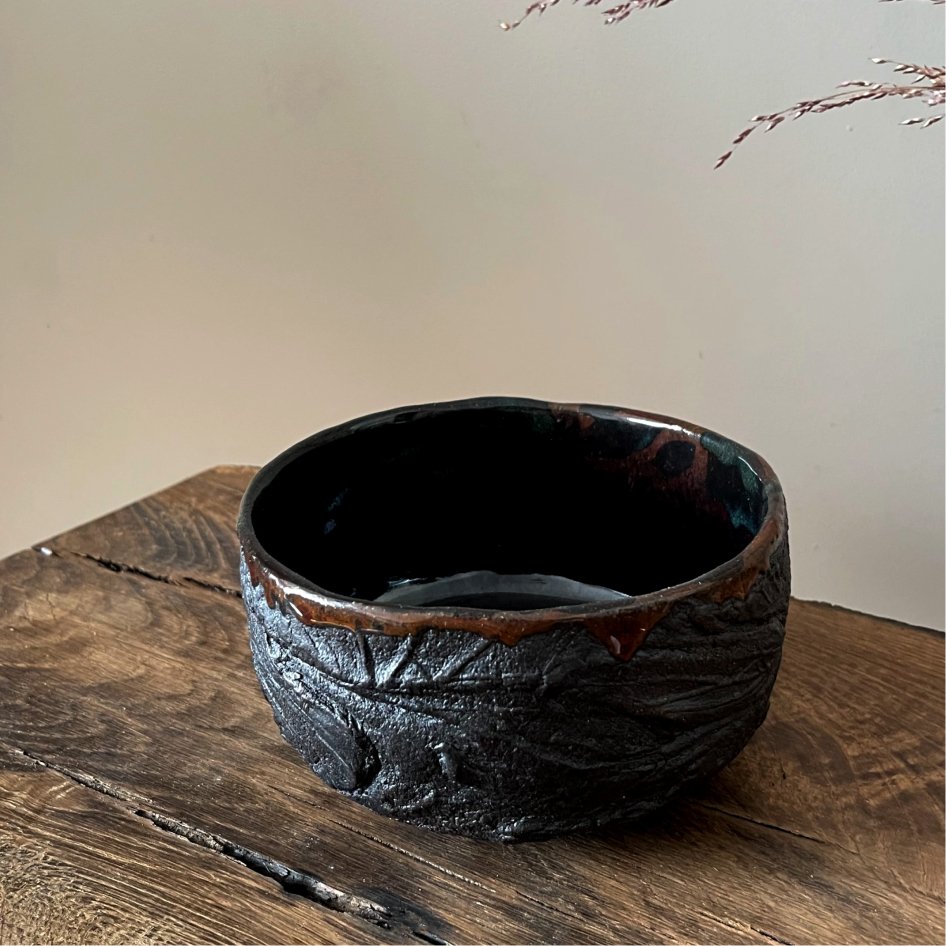 ceramic matcha chawan bowl top view