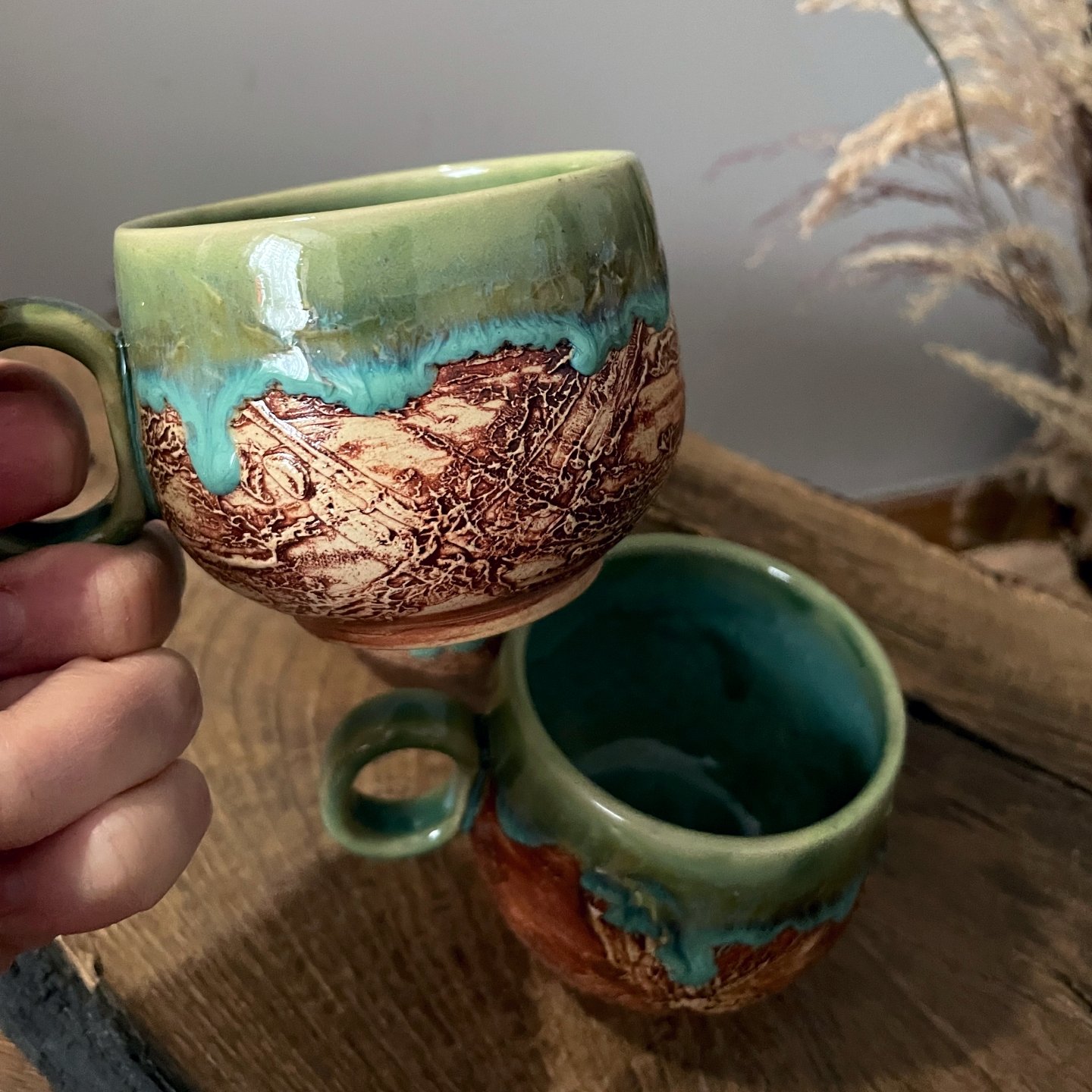 Handmade ceramic cup inspired by the Carpathians