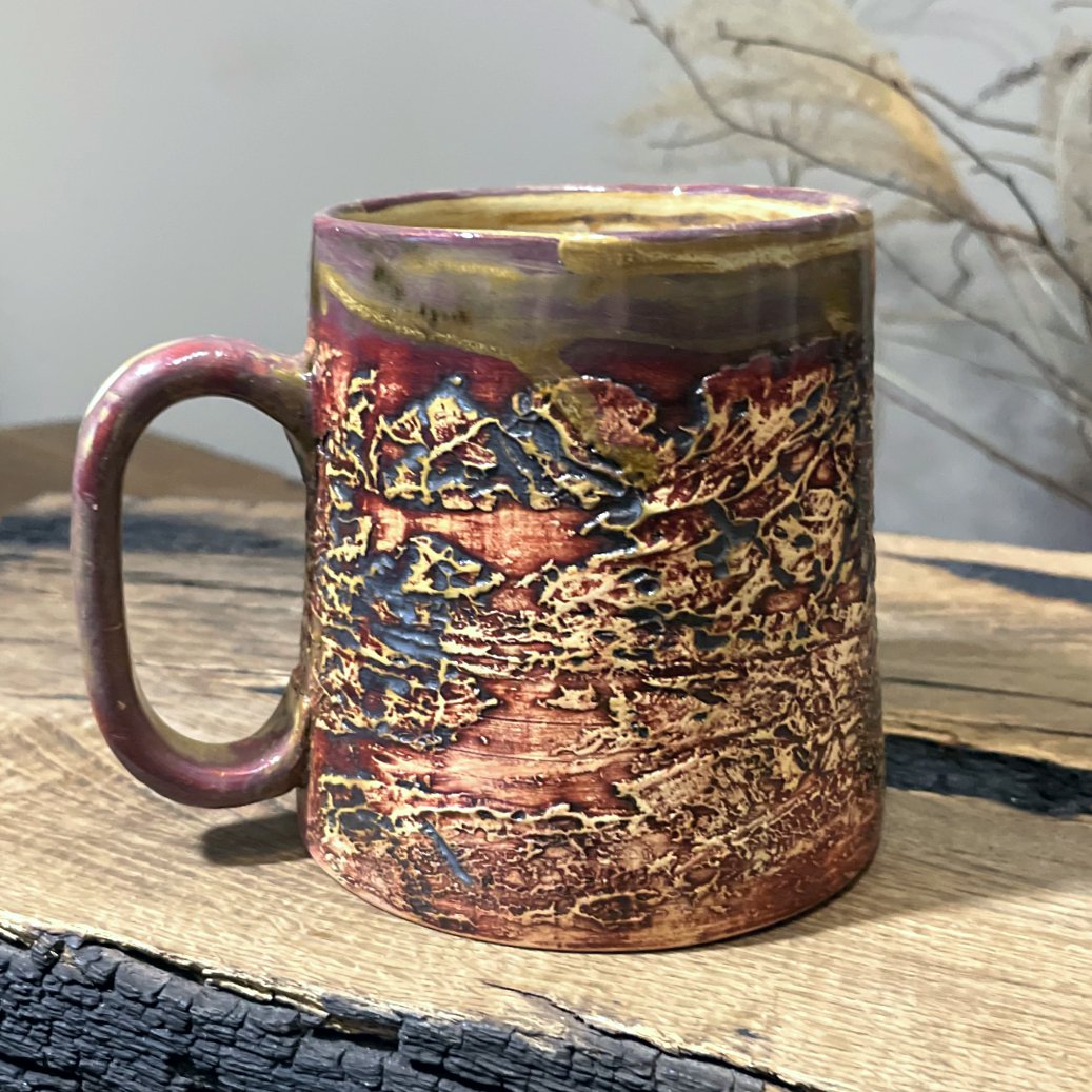 beskydy ceramic mug textured surface handmade pottery